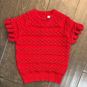 Janie and Jack Red Knitted Kids Top